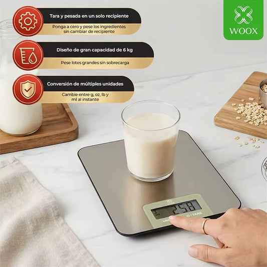 Báscula Digital Cocina Precisión 1g hasta 6kg - Nation Fitness