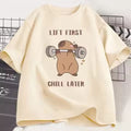 Camiseta Oversize Mujer Ancha Cómoda Entreno